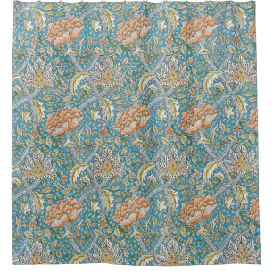 William Morris Windrush Floral Pattern Blue Shower Curtain
