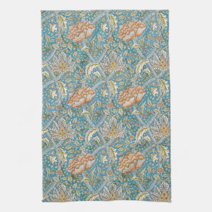 William Morris Windrush Floral Pattern Blue Tea Towel