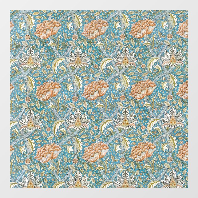 William Morris Windrush Floral Pattern Blue Window Cling (Sheet)