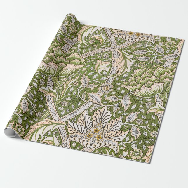 William Morris Windrush Floral Pattern Classic Wrapping Paper (Unrolled)