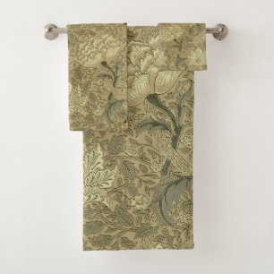 William Morris Windrush Floral Pattern: Vintage Bath Towel Set