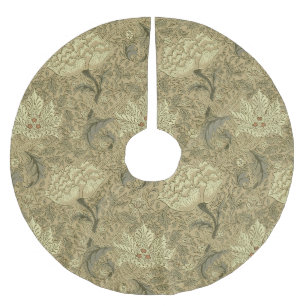 William Morris Windrush Floral Pattern: Vintage Brushed Polyester Tree Skirt