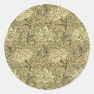 William Morris Windrush Floral Pattern: Vintage Classic Round Sticker