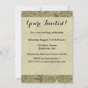 William Morris Windrush Floral Pattern: Vintage Invitation