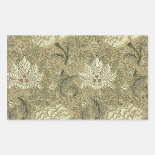 William Morris Windrush Floral Pattern: Vintage Rectangular Sticker