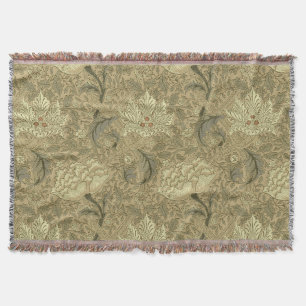 William Morris Windrush Floral Pattern: Vintage Throw Blanket