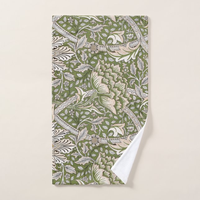 : William Morris Windrush Green Pattern: Vintage Bath Towel Set (Hand Towel)
