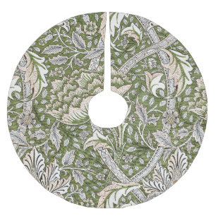 : William Morris Windrush Green Pattern: Vintage Brushed Polyester Tree Skirt