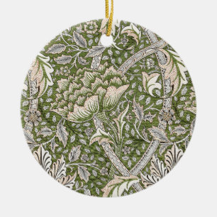 : William Morris Windrush Green Pattern: Vintage Ceramic Tree Decoration