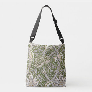 : William Morris Windrush Green Pattern: Vintage Crossbody Bag