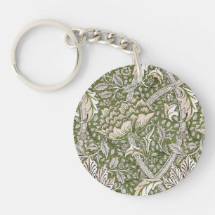: William Morris Windrush Green Pattern: Vintage Key Ring