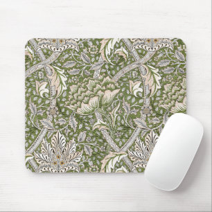 : William Morris Windrush Green Pattern: Vintage Mouse Mat