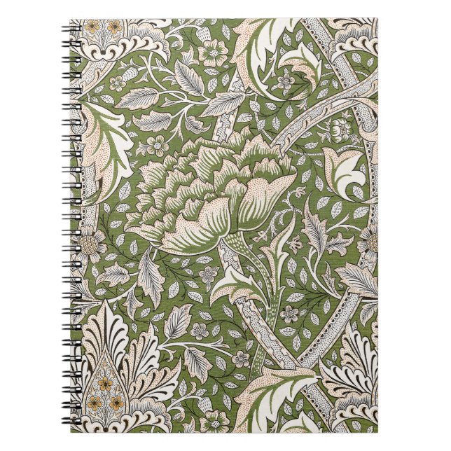 : William Morris Windrush Green Pattern: Vintage Notebook (Front)