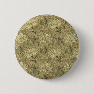 William Morris Windrush Wallpaper Pattern 6 Cm Round Badge
