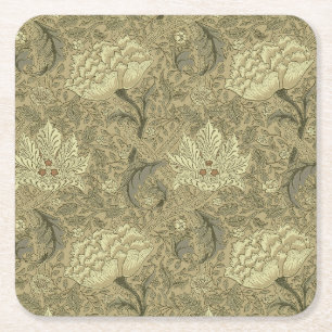 William Morris Windrush Wallpaper Pattern Square Paper Coaster