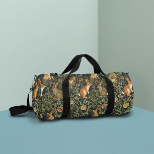 William Morris Woodland Floral Rabbits Christmas Duffle Bag