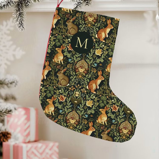 William Morris Woodland Floral Rabbits Christmas Small Christmas Stocking (Creator Uploaded)
