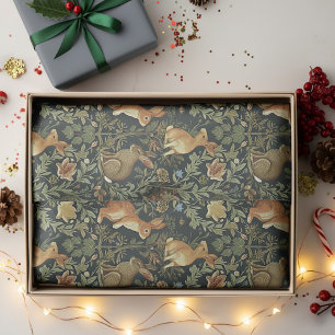 William Morris Woodland Floral Rabbits Christmas Tissue Paper