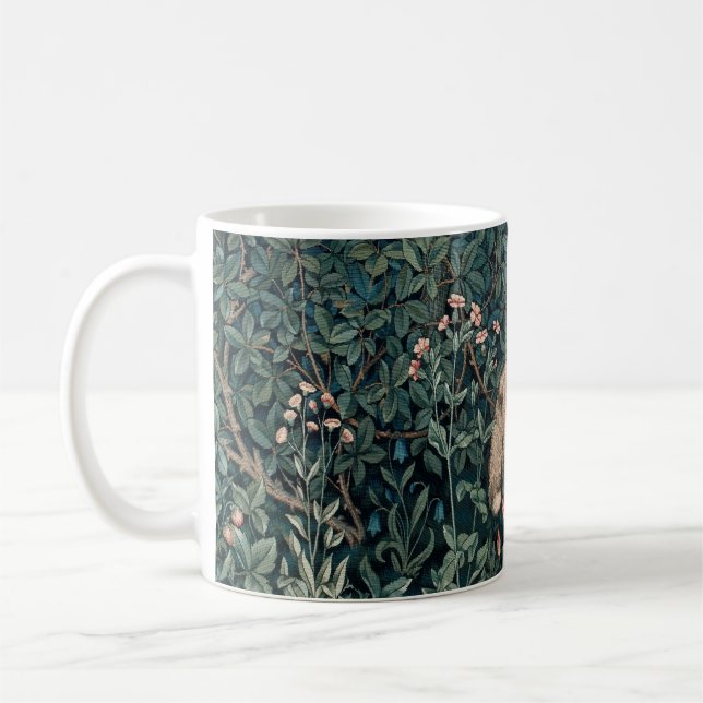 William Morris Woodland Tapestry Fox Coffee Mug (Left)