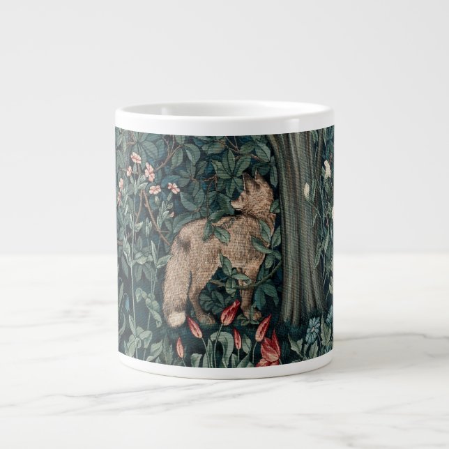 William Morris Woodland Tapestry Fox Large Coffee Mug (Front)