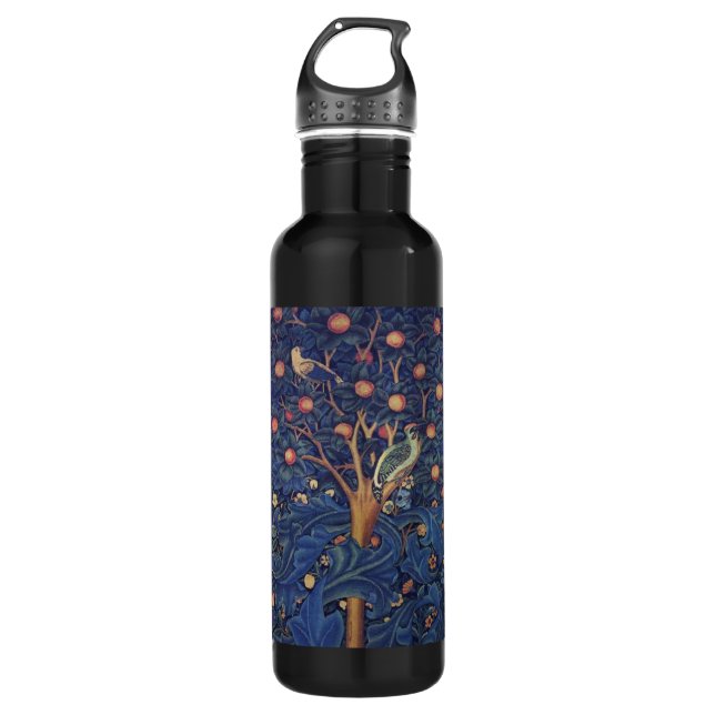 William Morris Woodpecker Tapestry Arts & Crafts  710 Ml Water Bottle (Front)