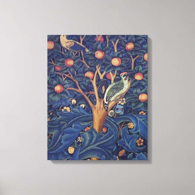 William Morris Woodpecker Tapestry Arts & Crafts  Canvas Print (Front)
