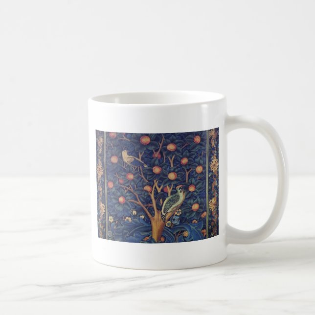 William Morris Woodpecker Tapestry Arts & Crafts  Coffee Mug (Right)