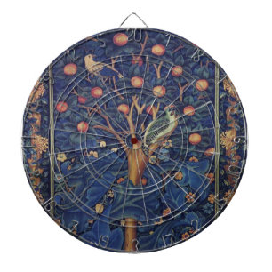 William Morris Woodpecker Tapestry Arts & Crafts Dartboard
