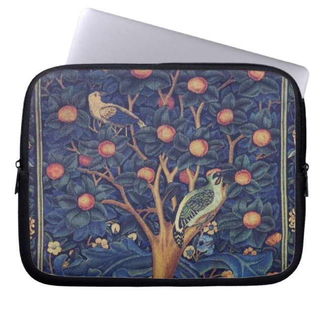 William Morris Woodpecker Tapestry Arts & Crafts  Laptop Sleeve (Front)