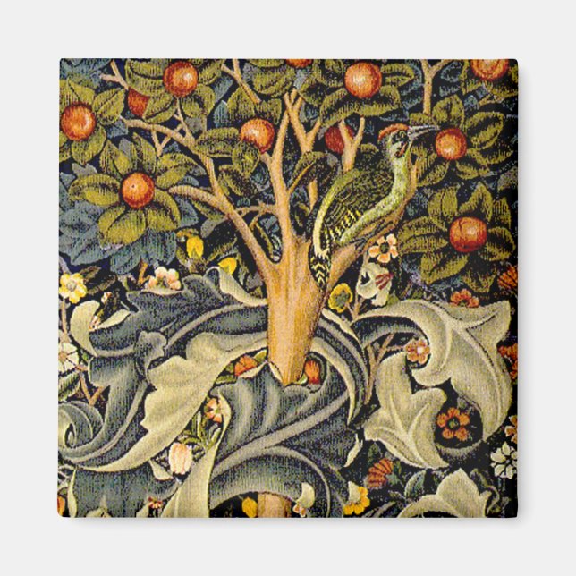 William Morris Woodpecker Tapestry Arts & Crafts  Magnet (Front)