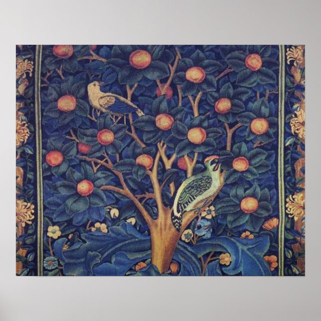 William Morris Woodpecker Tapestry Arts & Crafts  Poster (Front)