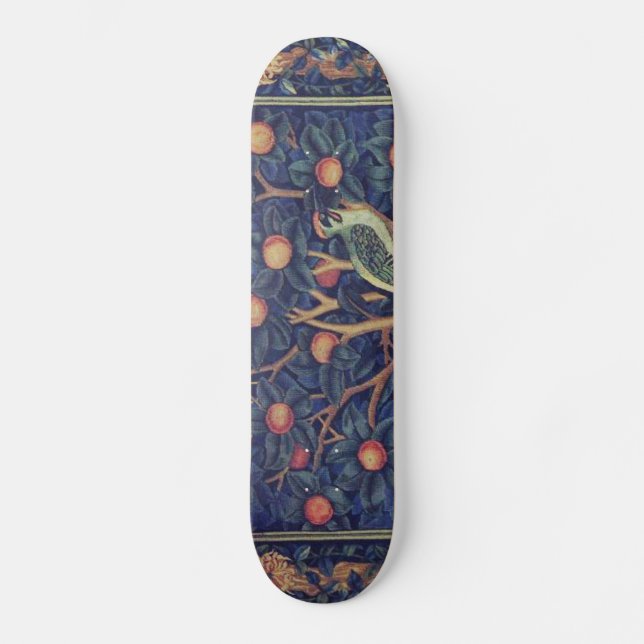 William Morris Woodpecker Tapestry Arts & Crafts  Skateboard (Front)
