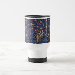 William Morris Woodpecker Tapestry Arts & Crafts  Travel Mug