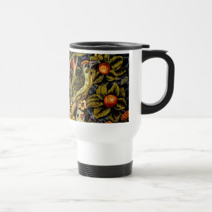 William Morris Woodpecker Tapestry Arts & Crafts  Travel Mug