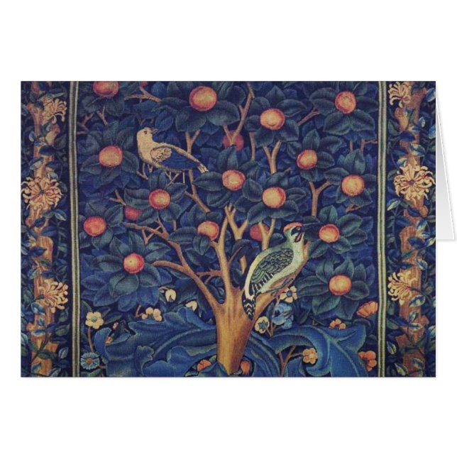 William Morris Woodpecker Tapestry Birds Floral (Front Horizontal)