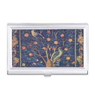 William Morris Woodpecker Tapestry Birds Floral Business Card Holder