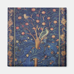 William Morris Woodpecker Tapestry Birds Floral Magnet