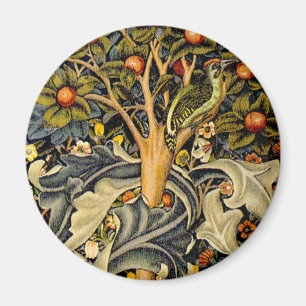 William Morris Woodpecker Tapestry Birds Floral Magnet