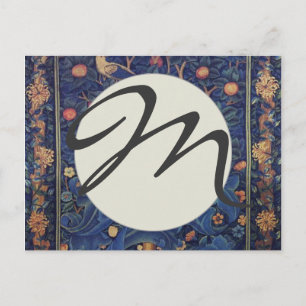 William Morris Woodpecker Tapestry Birds Floral Postcard