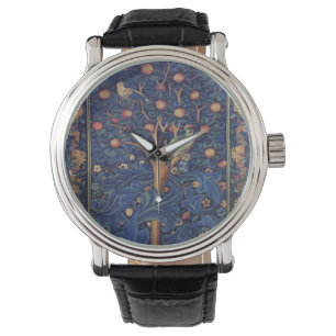William Morris Woodpecker Tapestry Birds Floral Watch