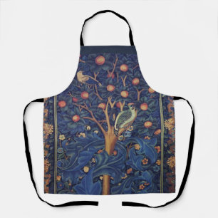 William Morris Woodpecker Tapestry Blue Design Apron