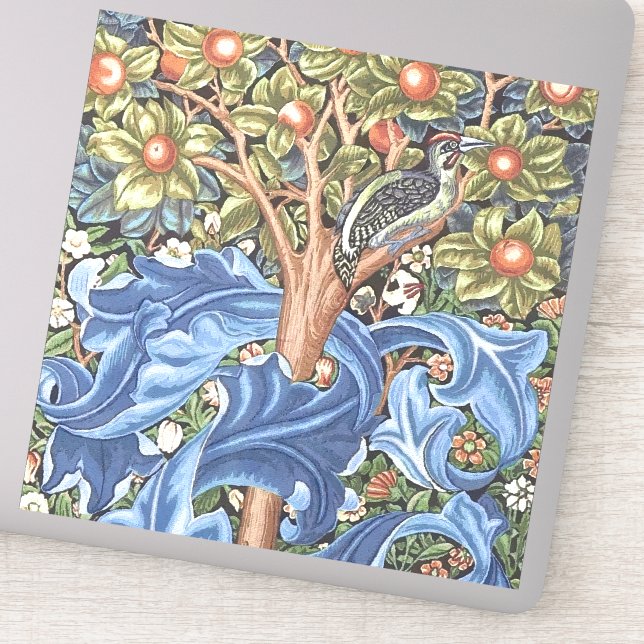 William Morris Woodpecker Tapestry Floral Vintage (Detail)