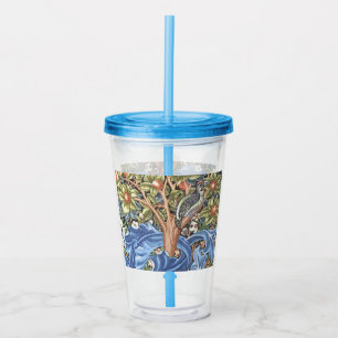 William Morris Woodpecker Tapestry Floral Vintage Acrylic Tumbler