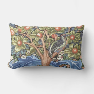 William Morris Woodpecker Tapestry Floral Vintage Lumbar Cushion
