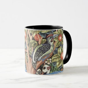 William Morris Woodpecker Tapestry Floral Vintage Mug