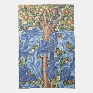 William Morris Woodpecker Tapestry Floral Vintage Tea Towel