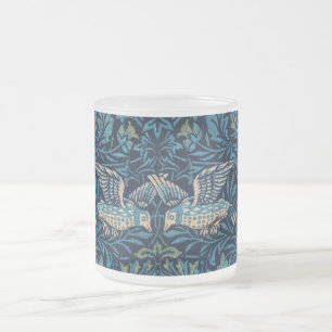William Morris's (1834-1896) Birds famous pattern. Frosted Glass Coffee Mug