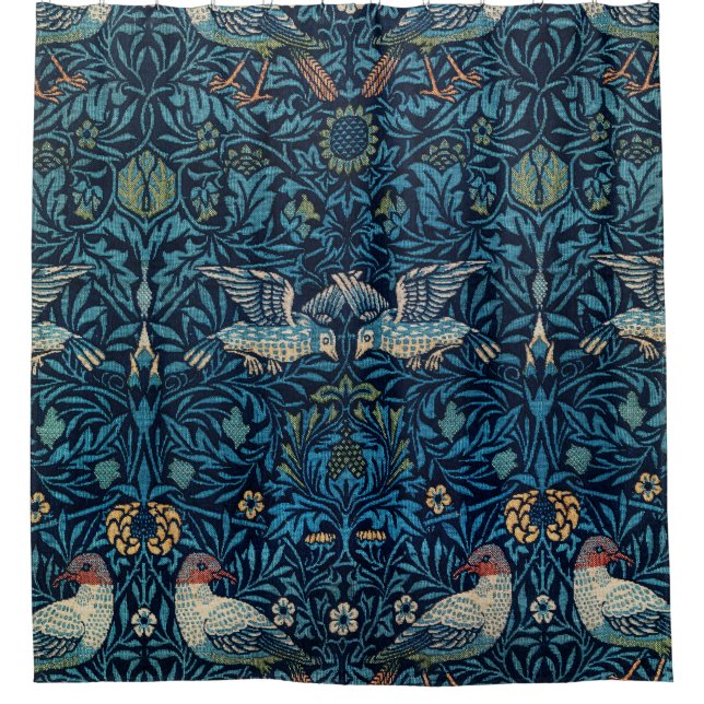 William Morris's (1834-1896) Birds famous pattern. Shower Curtain (Front)