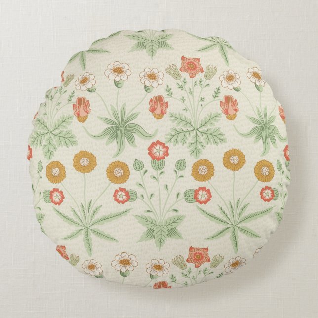 William Morris's (1834-1896) Daisy famous pattern. Round Cushion (Front)