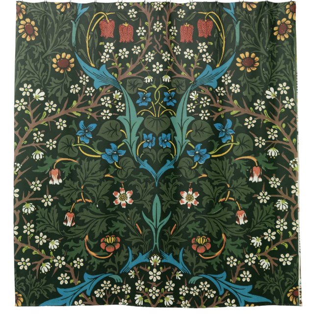 William Morris's (1834-1896) Tulip pattern. Shower Curtain (Front)